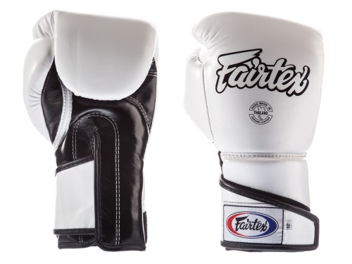 Fairtex Rękawice bokserskie BGV6 - white/black "ANGULAR SPARRING"
