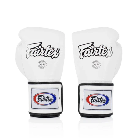 Fairtex Rękawice bokserskie BGV5 - white/black piping "Super Sparring"