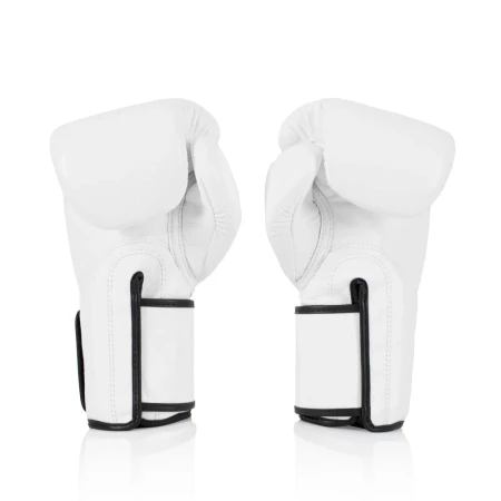 Fairtex Rękawice bokserskie BGV5 - white/black piping "Super Sparring"