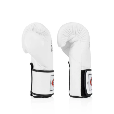 Fairtex Rękawice bokserskie BGV5 - white/black piping "Super Sparring"