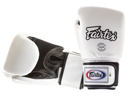 Fairtex Rękawice bokserskie BGV1-B (white/black palm) breathable