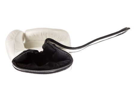 Fairtex Rękawice bokserskie BGV14 (white/black piping) "Microfiber"