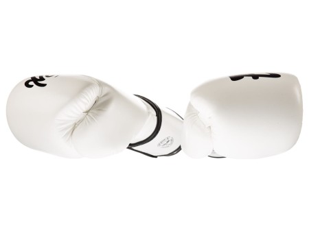 Fairtex Rękawice bokserskie BGV14 (white/black piping) "Microfiber"