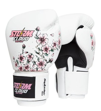 StormCloud Rękawice do Muay Thai Blizzard Sakura Białe