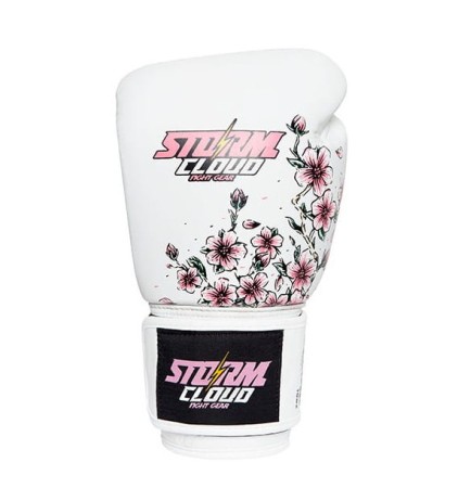StormCloud Rękawice do Muay Thai Blizzard Sakura Białe