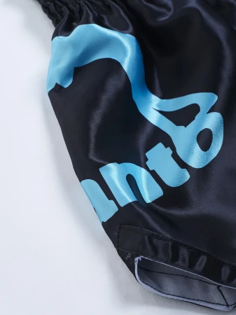 MANTO spodenki MUAY THAI DUAL czarno - niebieskie