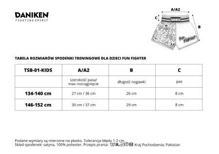 tabela_rozmiarów_spodenki_treningowe_dla_dzieci_fun_fighter_daniken