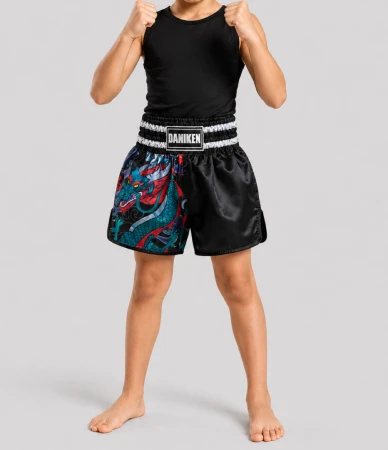 Daniken Spodenki treningowe muay thai - PRIME DRAGON dla dzieci - czarne