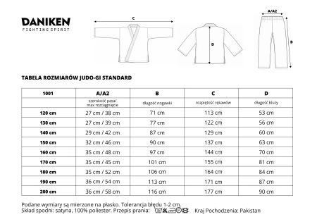 tabela_rozmiarów_judo_gi_standard_daniken