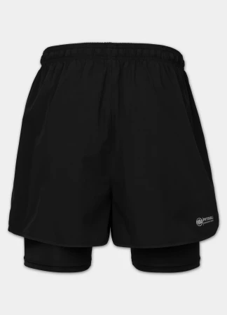 Pitbull Spodenki sportowe 2w1 SPORT - czarne