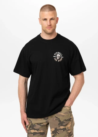 Pitbull Koszulka Loose Fit SKULL LOGO - czarna
