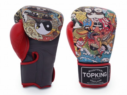 Top King Rękawice bokserskie CHINESE CULTURE - czarno czerwone