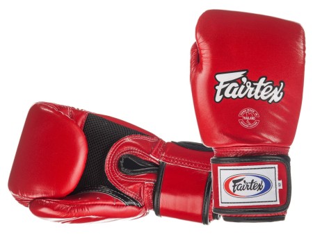 RĘKAWICE BOKSERSKIE FAIRTEX BGV1-B (redblack piping) breathable