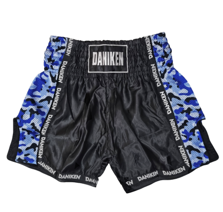 Daniken Spodenki treningowe Muay Thai/Kickboxing CAMO SPECIAL - TSS-41 niebieskie