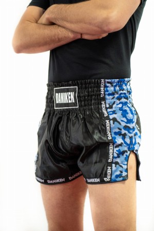 Daniken Spodenki treningowe Muay Thai/Kickboxing CAMO SPECIAL - TSS-41 niebieskie