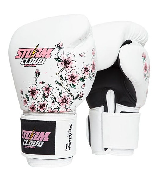 StormCloud Rękawice do Muay Thai Blizzard Sakura Białe