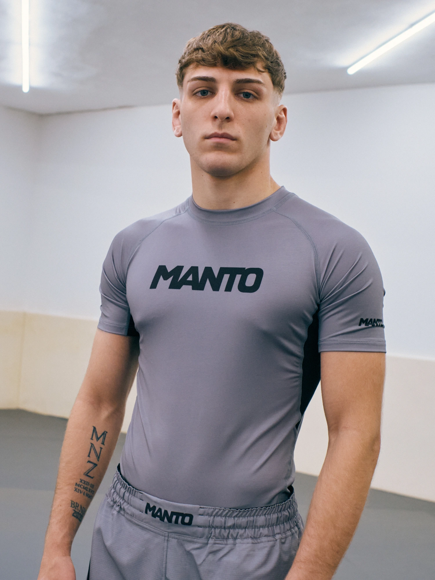 MANTO rashguard LOGO DUAL szary
